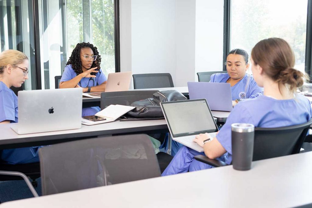 ABSN students studying