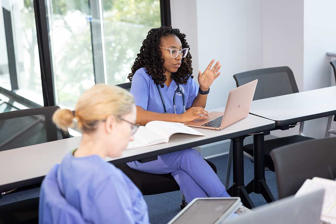nursing students studying