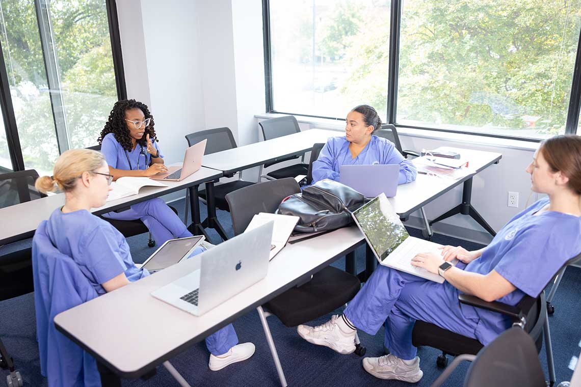 nursing students studying